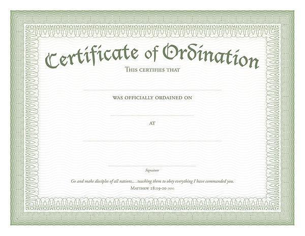 Certificate of Ordination PDF