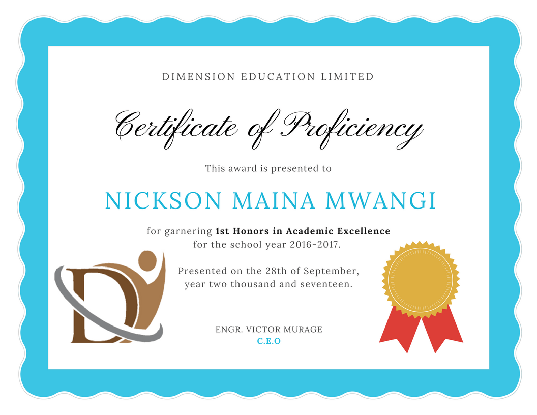 Certificate Of Proficiency Sample Certificate Of