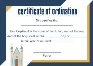 Certificate of Ordination