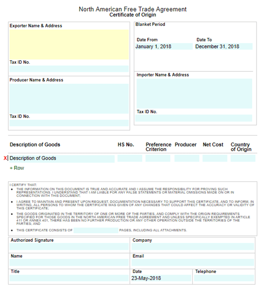 ?Free Printable Certificate of Origin Form Template [PDF,Word]? Regarding Nafta Certificate Template