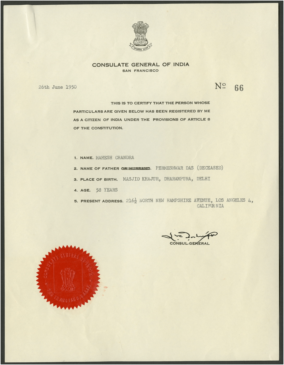 Certificate of Citizenship
