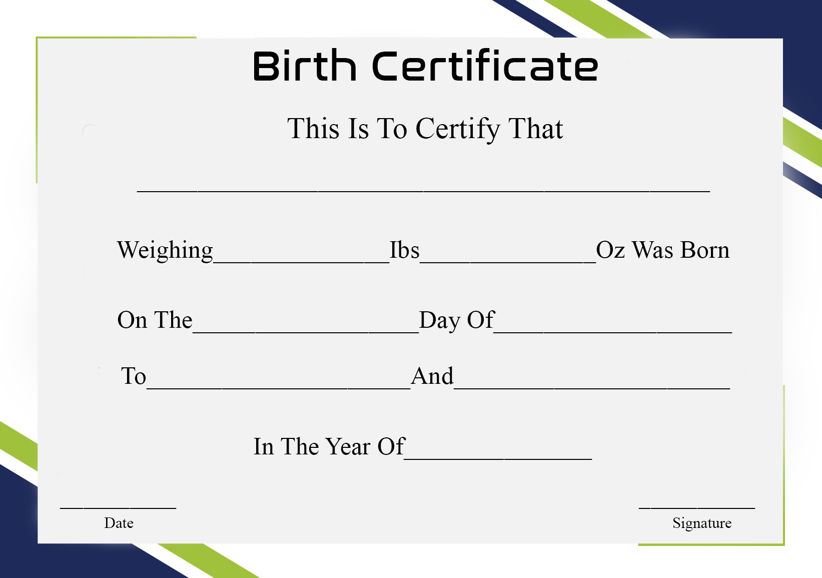 Certificate of Birth