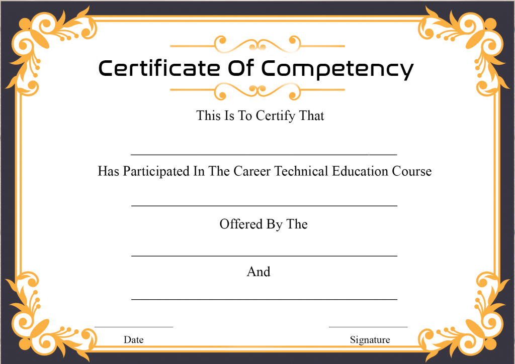 ? Free Sample Certificate of Competency Templates?