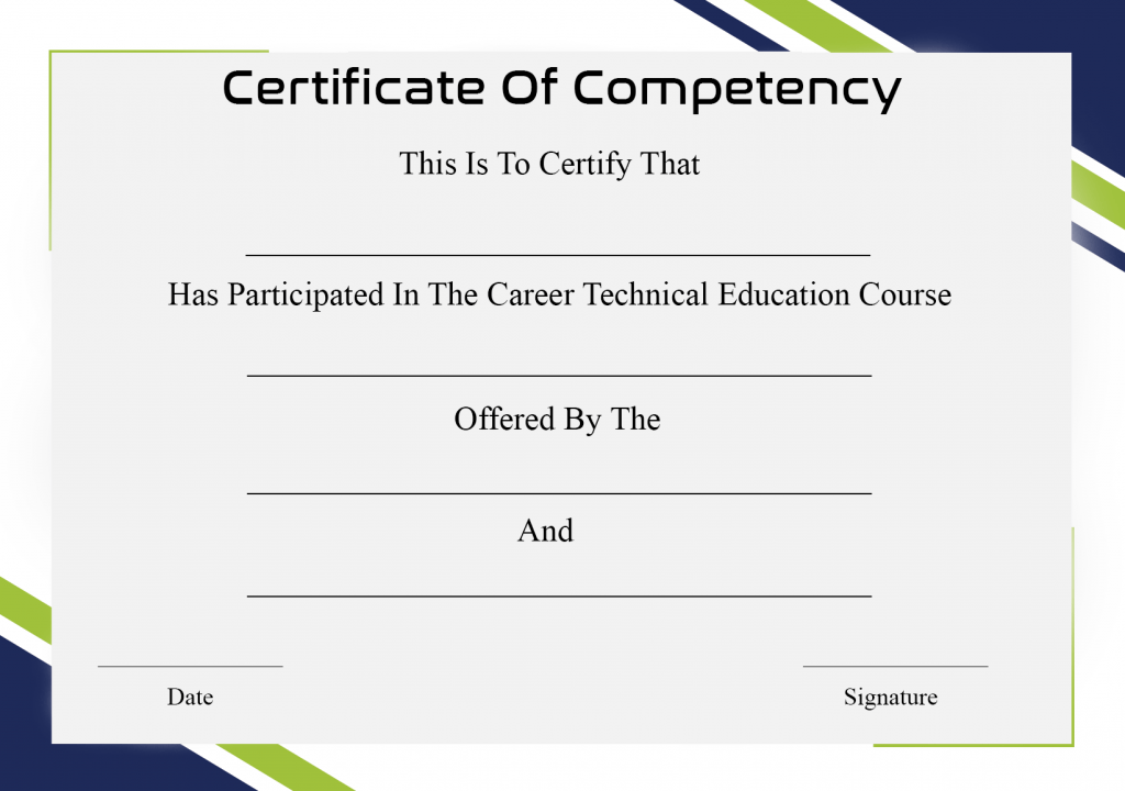 ? Free Sample Certificate of Competency Templates?