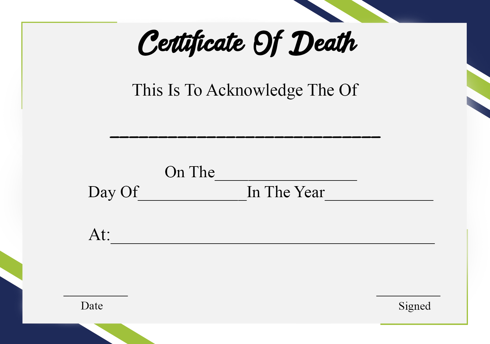 Death certificates NJ