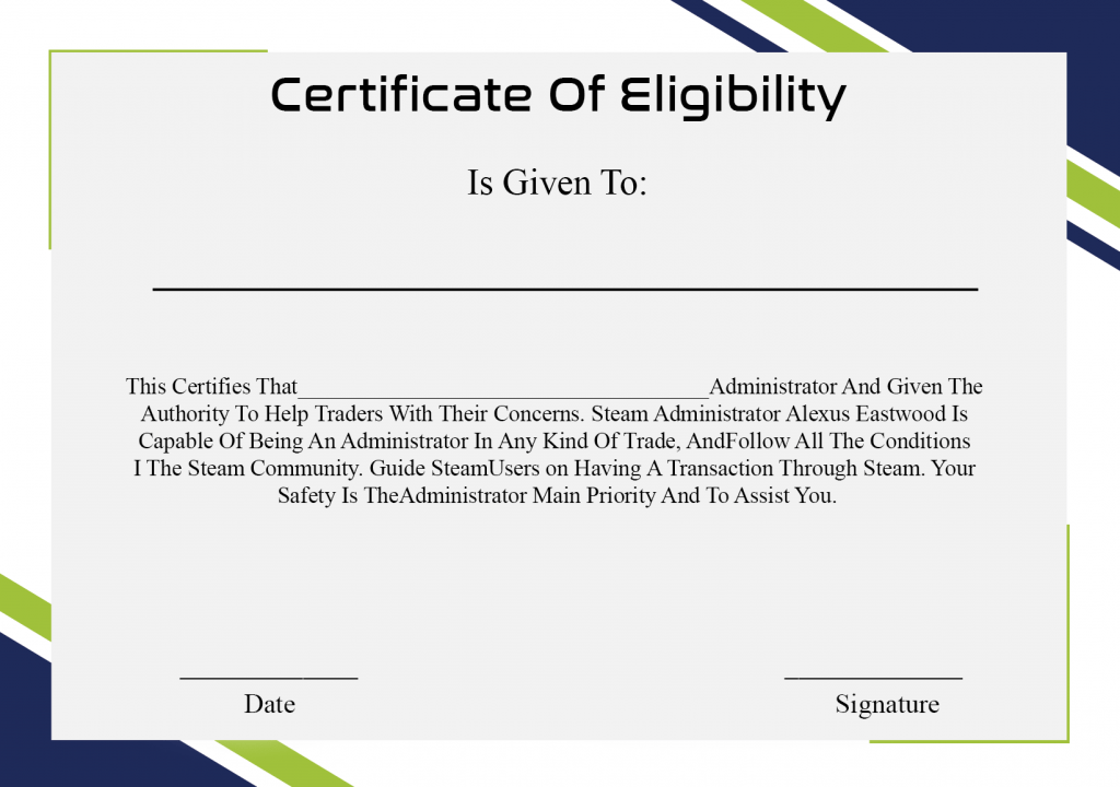 free-printable-certificate-of-eligibility-sample-templates