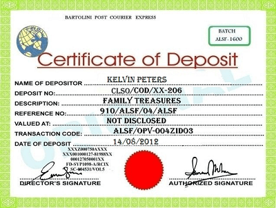 Certificate of deposit