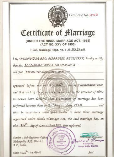 Certificate of Marriage Online