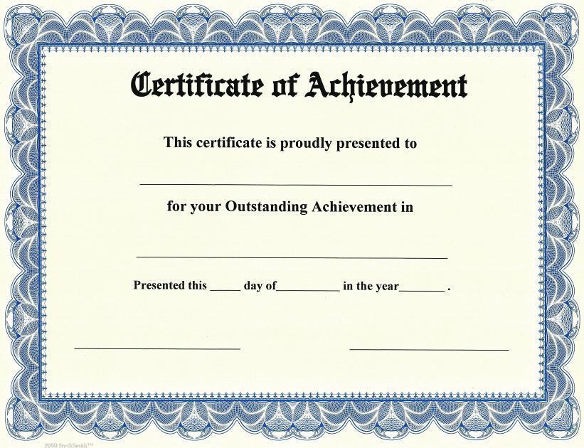 Free Printable Certificate of Achievement