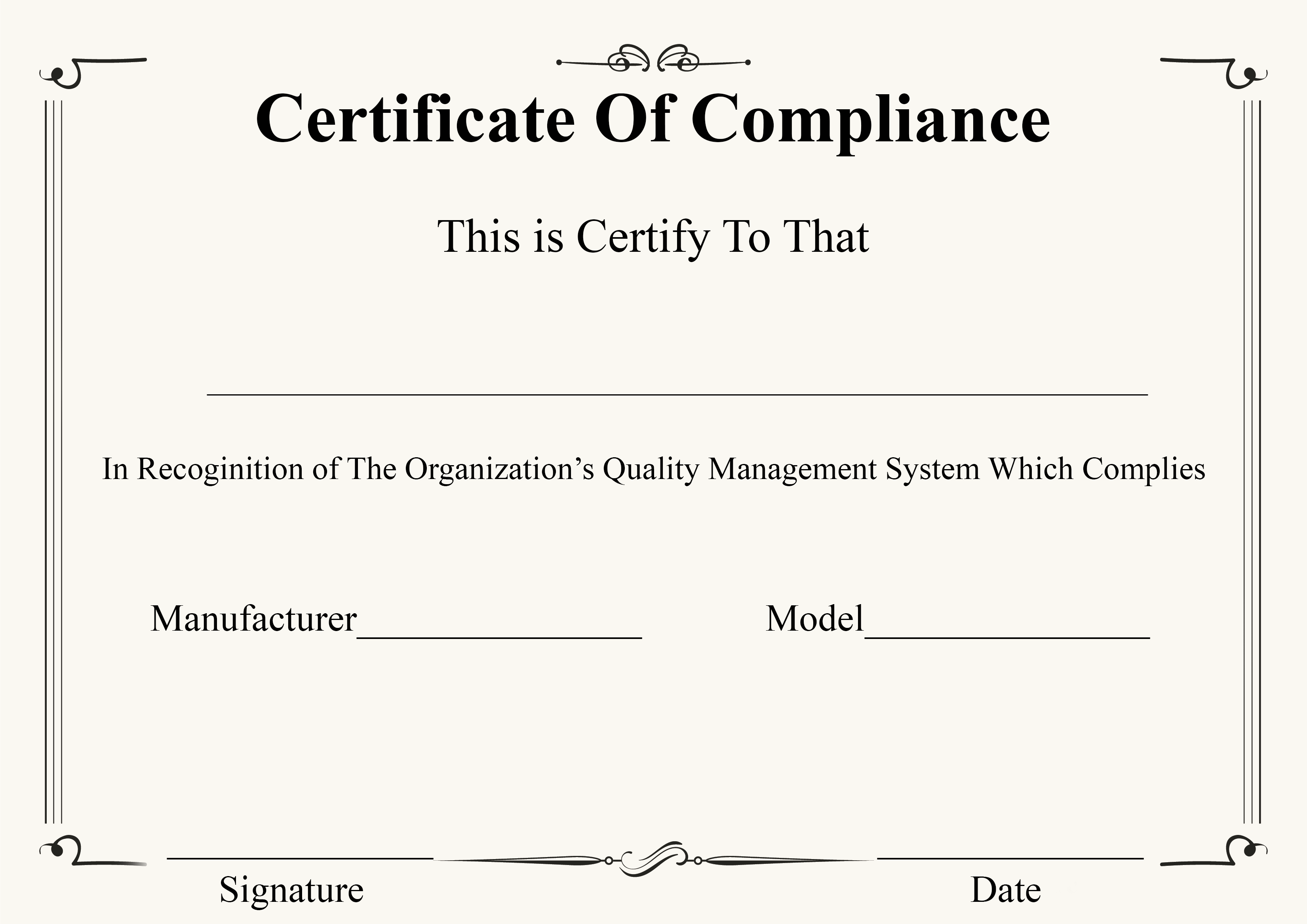 Certificate Of Compliance Template 4 Templates Exampl - vrogue.co