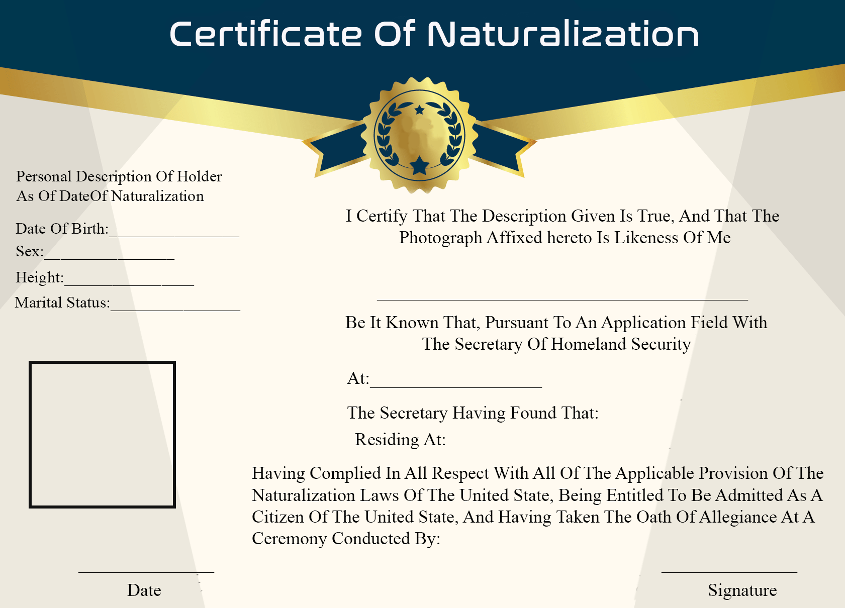 Certificate of Naturalization