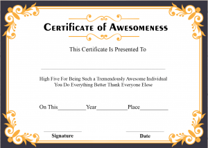 Certificate of Awesomeness Printable