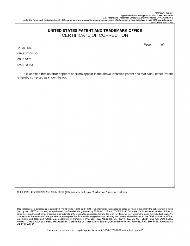 ?Certificate of Correction Template Sample & Example?