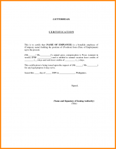 Certificate of Employment For Nurses