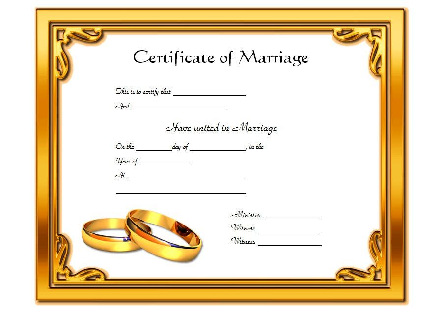Certificate of Marriage Format