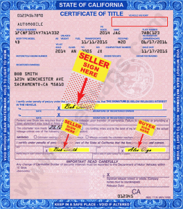 assignment of title section on the certificate of title