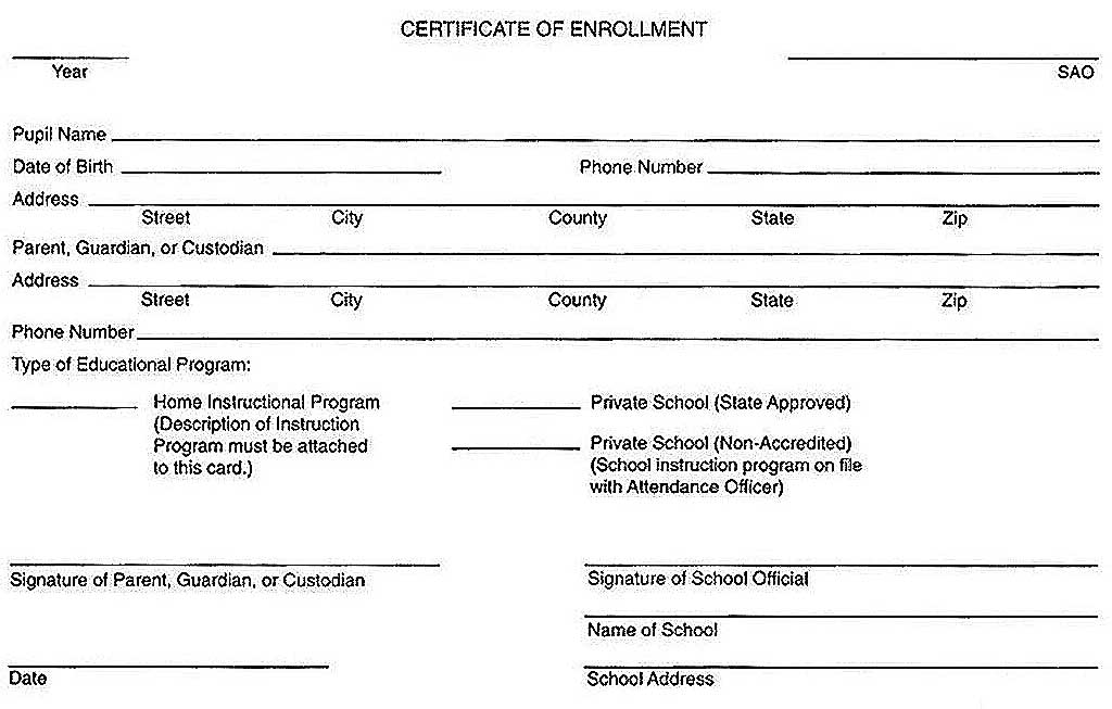 What is Certificate of Enrollment