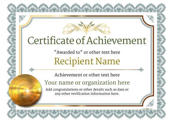 Certificate of Achievement Template Word