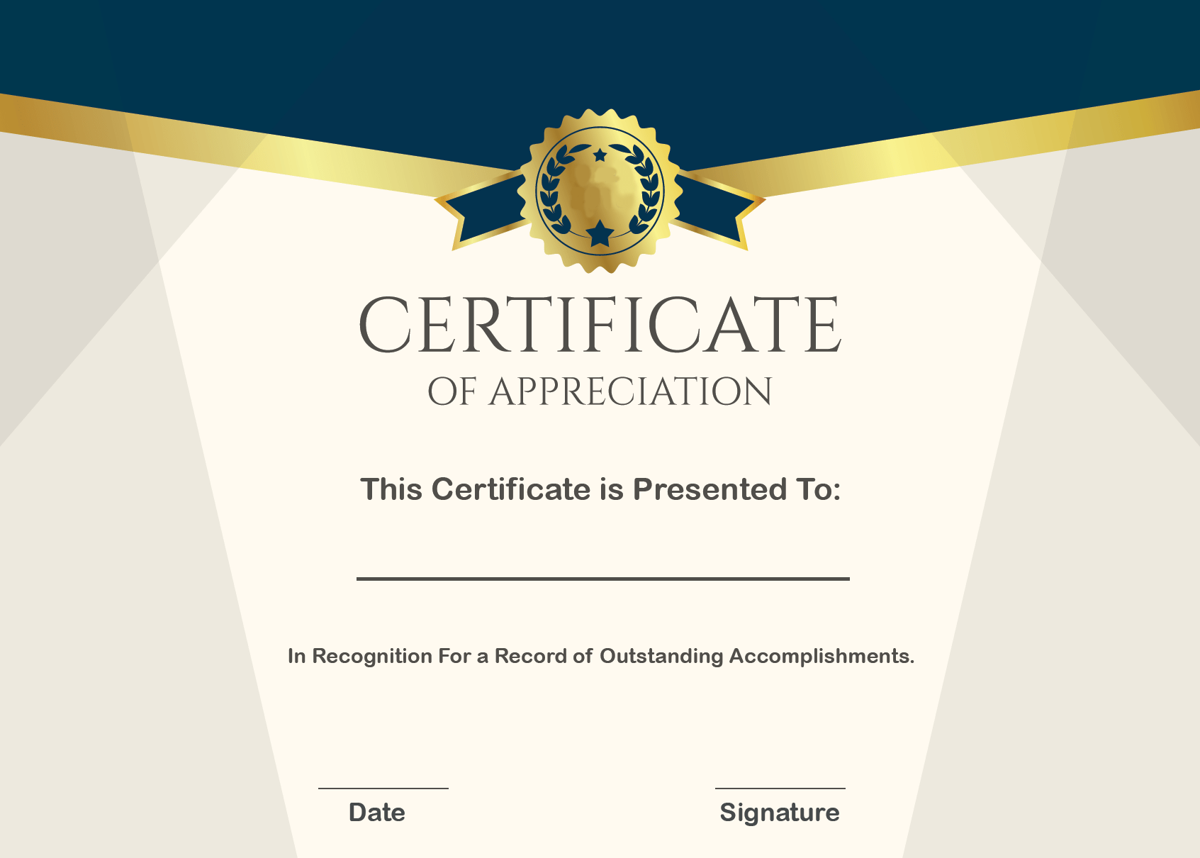 Certificate of Appreciation Wording Example