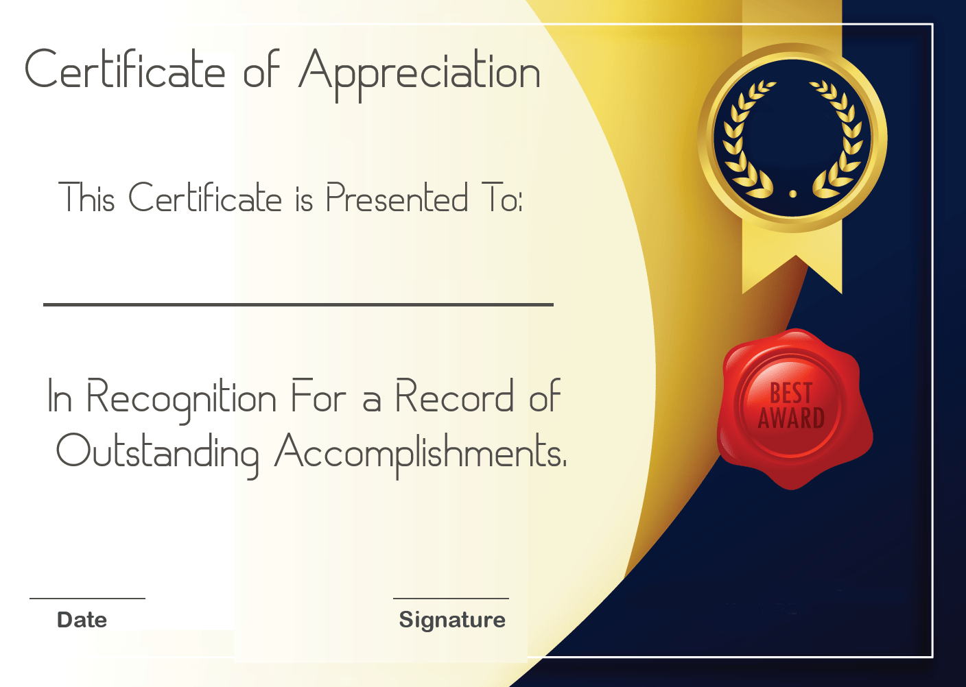 ❤ Sample Certificate of Appreciation Form Template❤ With Regard To Gratitude Certificate Template