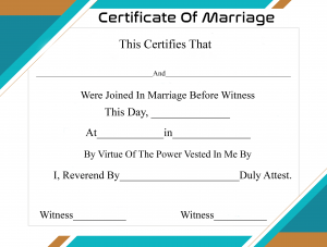 Certificate of Marriage Templates