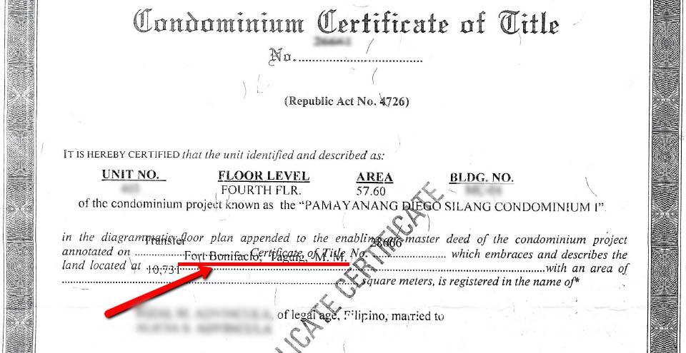 Certificate of Title Sample