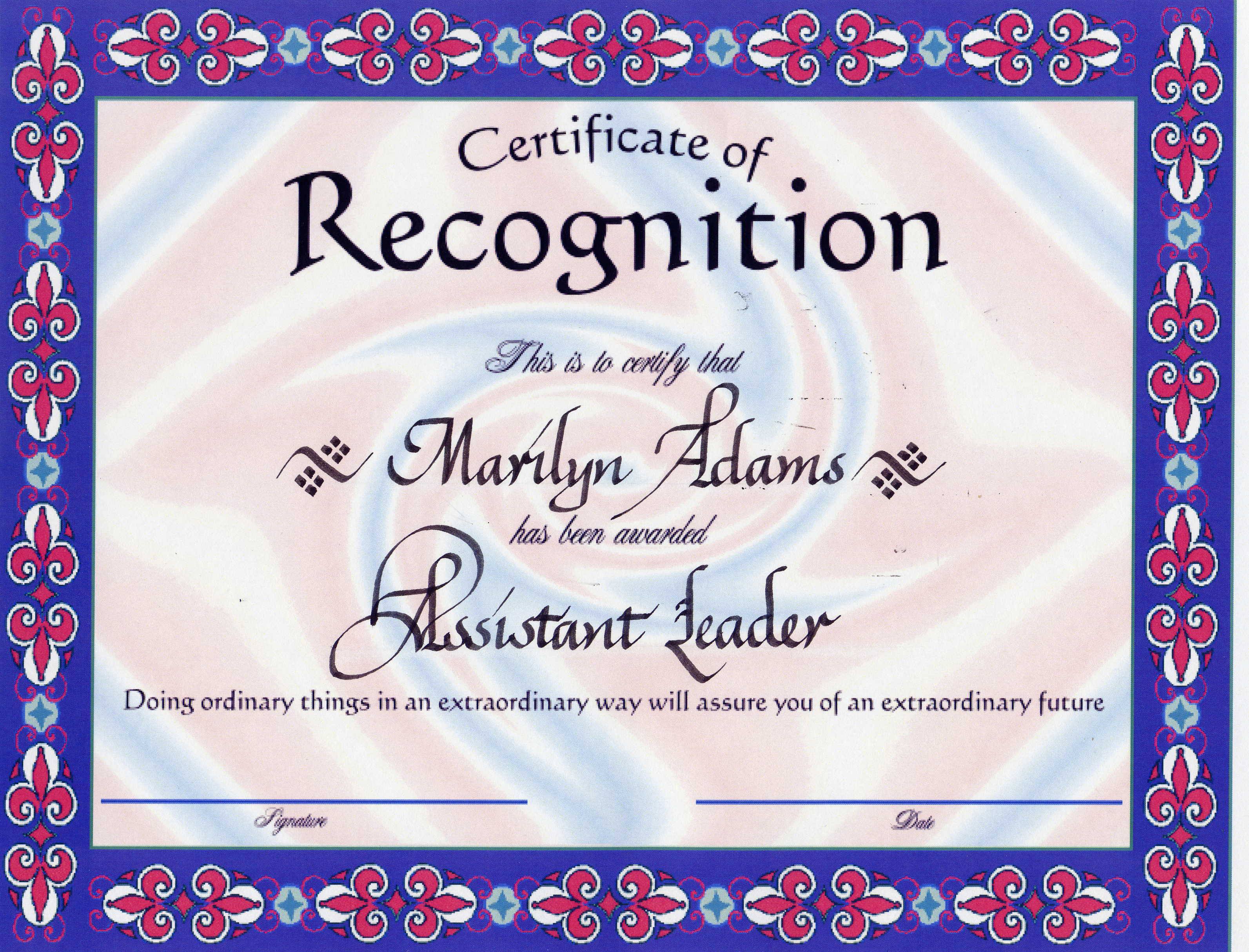 Free Printable Certificate Of Recognition - PRINTABLE UDLVIRTUAL Regarding Sample Certificate Of Recognition Template