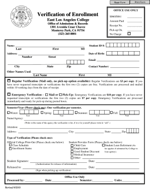 Certificate of Enrollment Sample