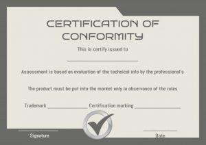 COC Certificate of Conformity