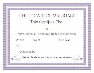 Certificate of Marriage Registration