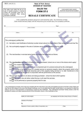 Certificate of Resale Sample