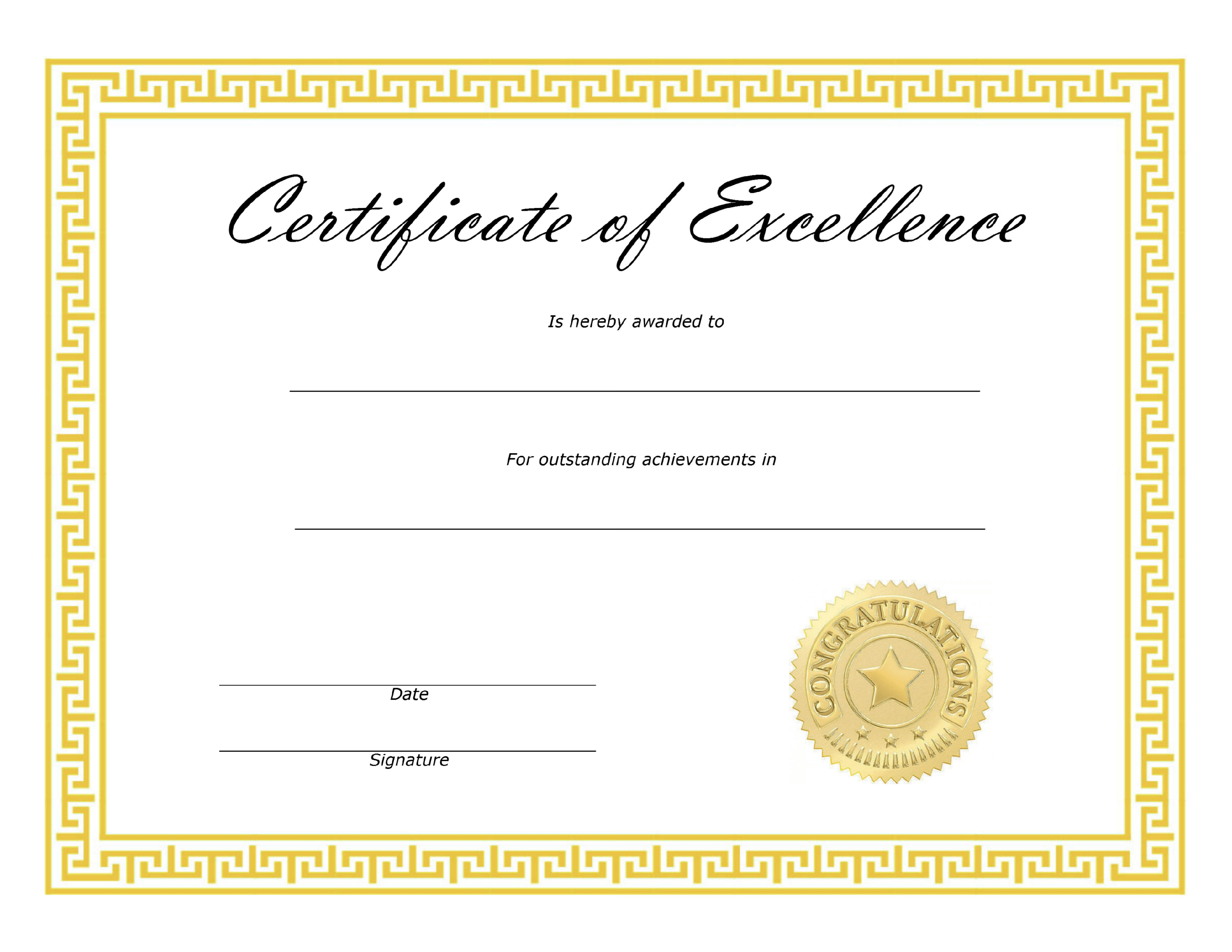 ❤️ Free Sample Certificate of Excellence Templates❤️ Throughout Promotion Certificate Template