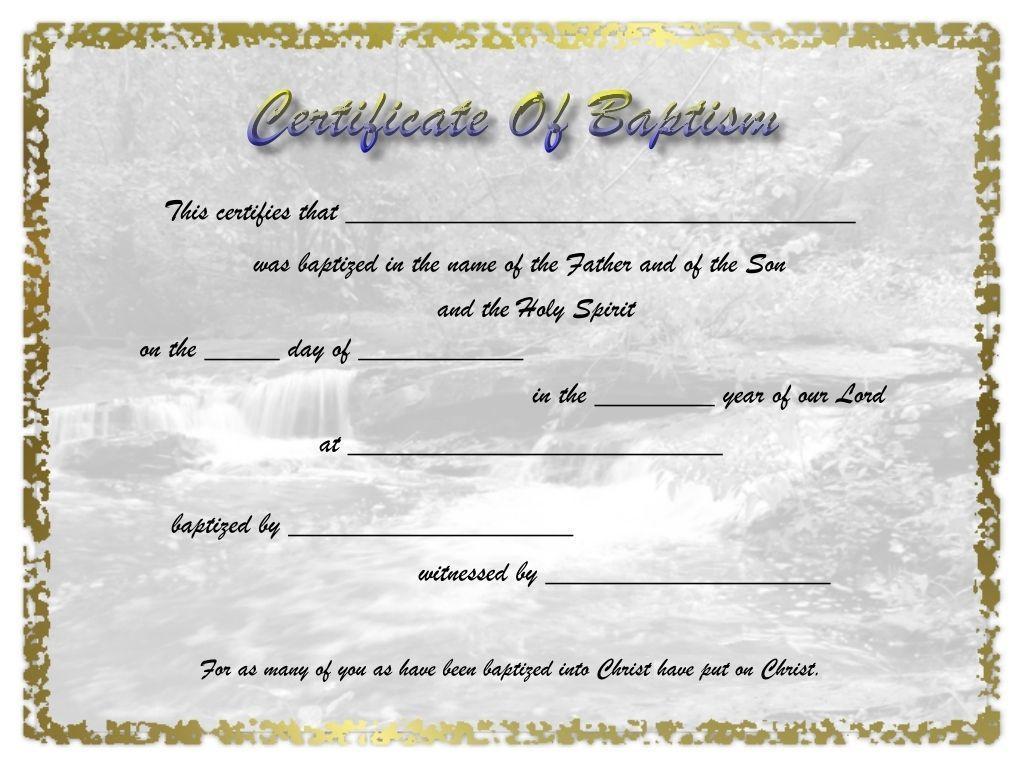 ❤️Free Sample Certificate Of Baptism form Template❤️ Within Christian Baptism Certificate Template