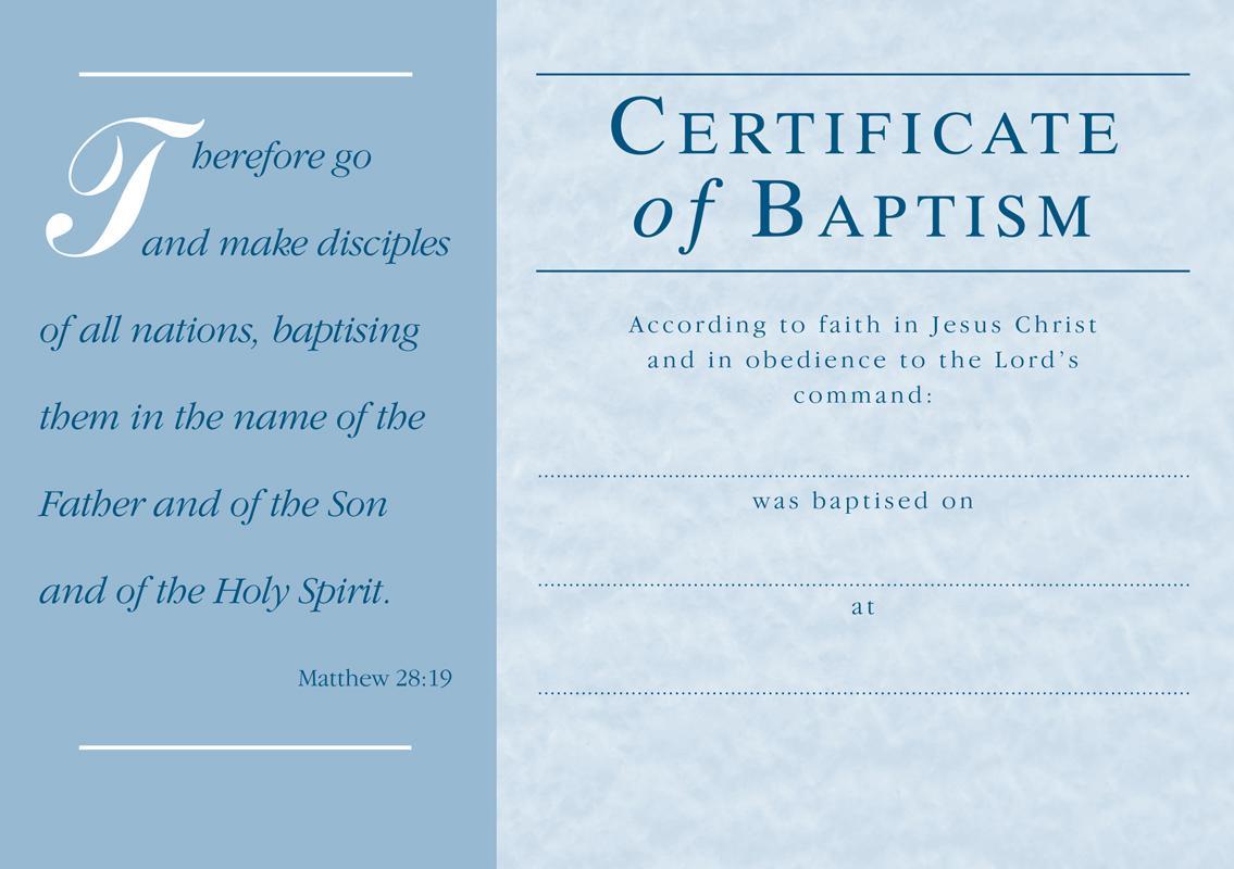 Certificate of Baptism Samples