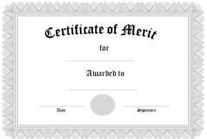 Certificate of Merit