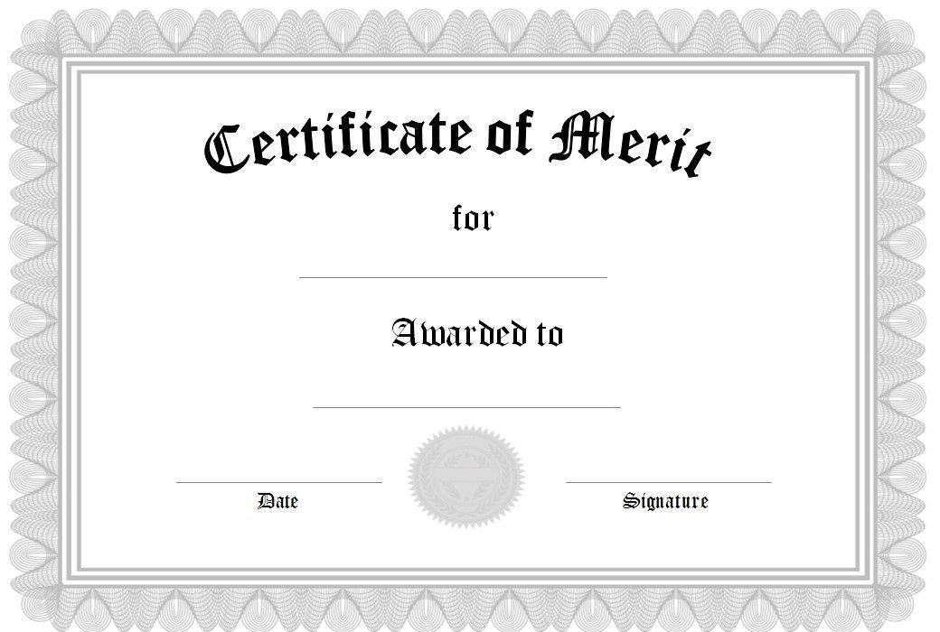 Certificate of Merit