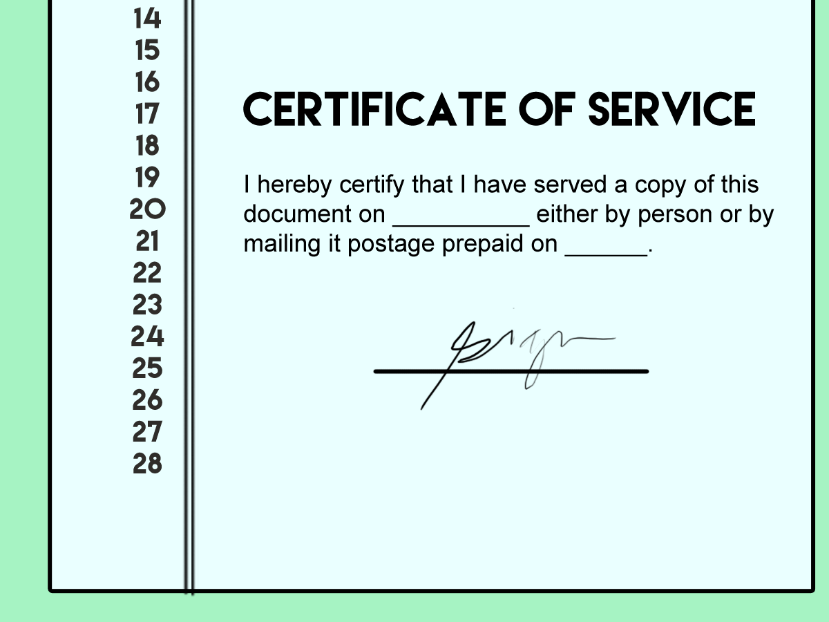 Certificate of Service Format