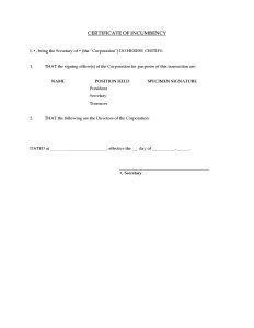 Certificate of Incumbency Meaning