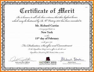 Certificate of Merit