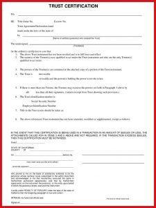 Certificate of Trust California