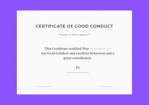 Certificate of Good Conduct