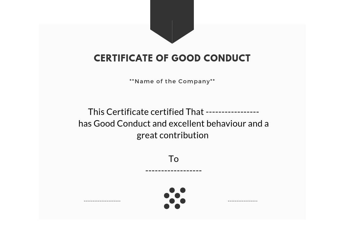 Certificate of Good Conduct