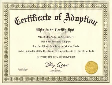 Certificate of Adoption TexasÂ 