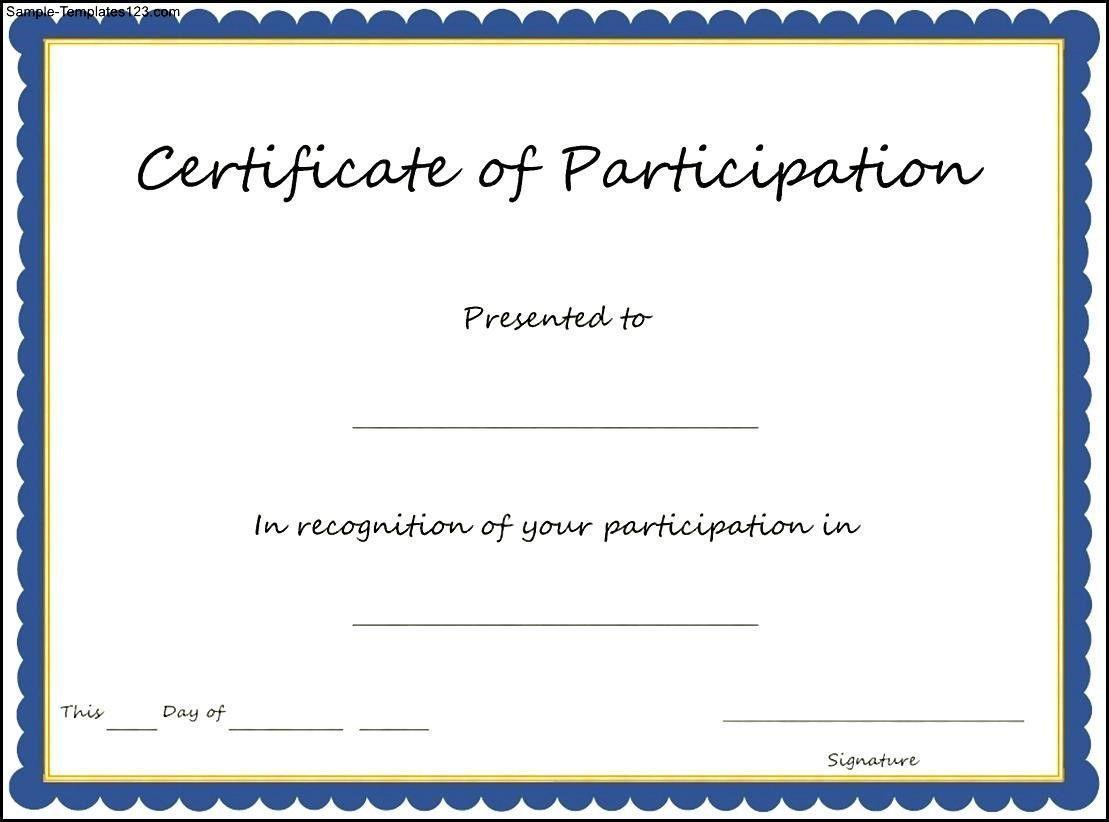 Design certificate of Participation Wordings