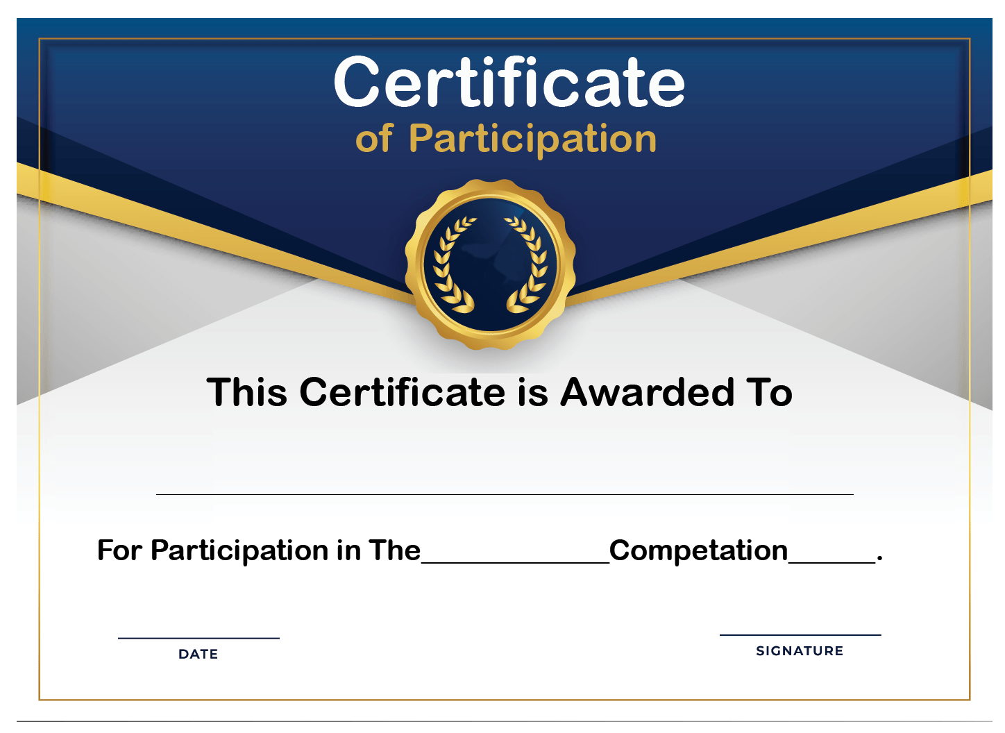 ?Free Printable Certificate of Participation Templates (COP)? With Certificate Of Participation Template Pdf