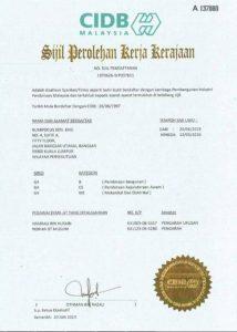 CIDB Certificate of Approval