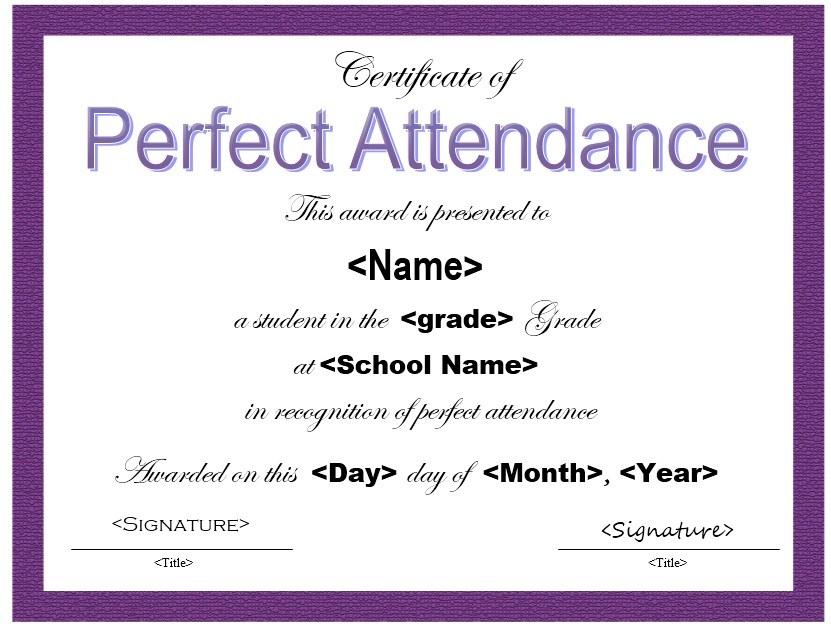 Attendance Certificate Format for the Students 