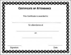 Sample Certificate of Attendance Format