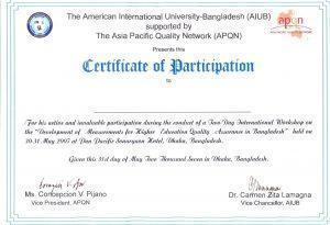 Certification of Participation Format Content 