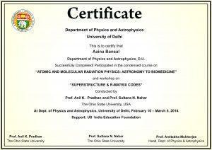 Example of Certificate of Participation in Workshop 